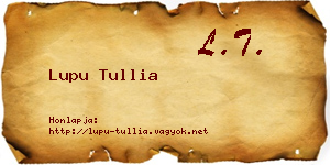 Lupu Tullia névjegykártya